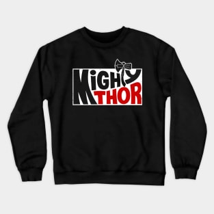 Asgardian Superhero God Of Thunder Retro Logo Parody Crewneck Sweatshirt